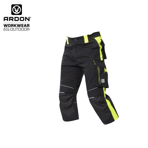 ARDON®NEON 3/4 darba šorti, melni un dzelteni H6520
