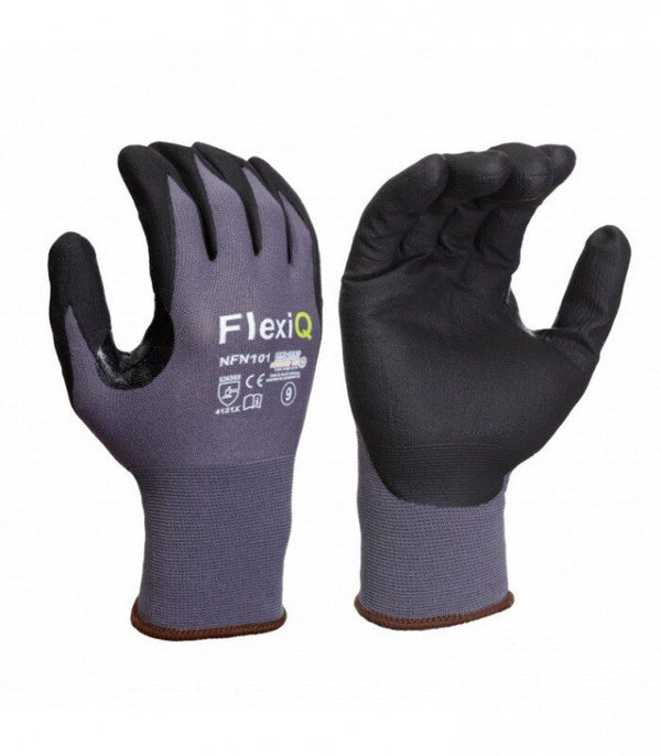 Neilona cimdi aplieti ar poliuretāna mikroputu pārklājumu