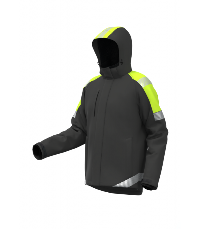 Ziemas softshell jaka ATLANTA Pelēka/Dzeltena