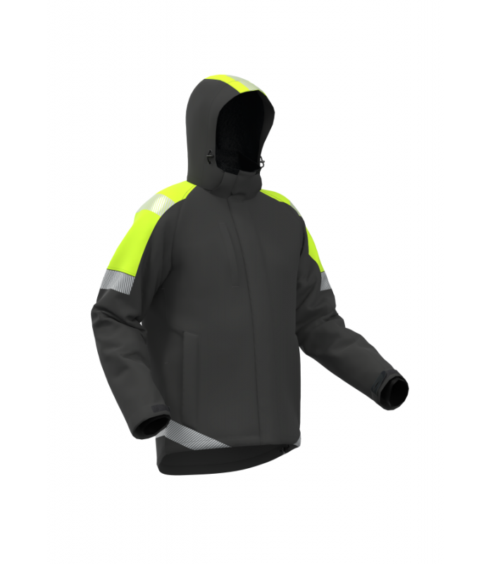 Ziemas softshell jaka ATLANTA Pelēka/Dzeltena