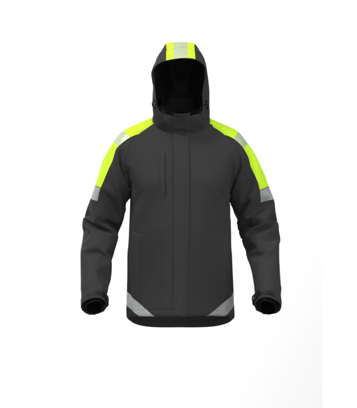 Ziemas softshell jaka ATLANTA Pelēka/Dzeltena