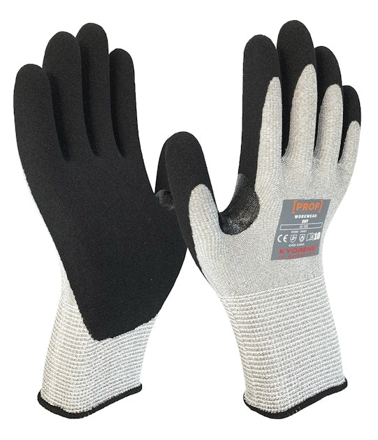 Pretiegriezuma Neilona cimdi aplieti ar nitrila mikroputu pārklājumu