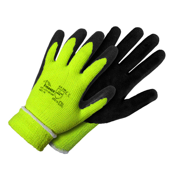 Silti adīti cimdi ar mīkstu putota lateksa pārklājumu